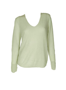 3250044 V-Neck Long Sleeve Knitted Top *Light Green