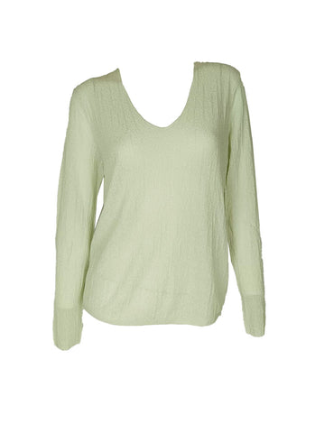 3250044 V-Neck Long Sleeve Knitted Top *Light Green