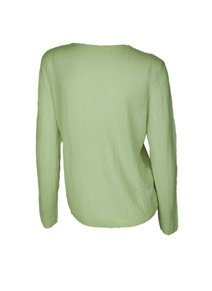 3250044 V-Neck Long Sleeve Knitted Top *Light Green