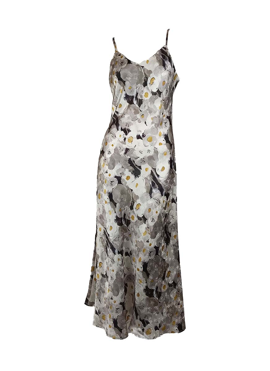 3250056 Floral Printed Slip Dress *Khaki