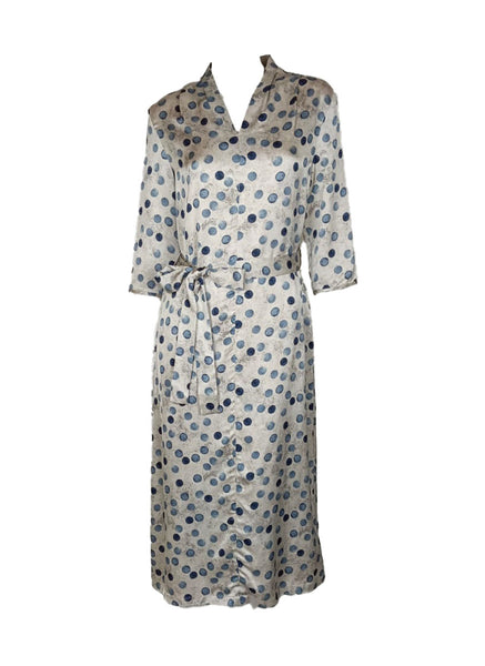 3250057 Polka Dot Belted Dress *Blue