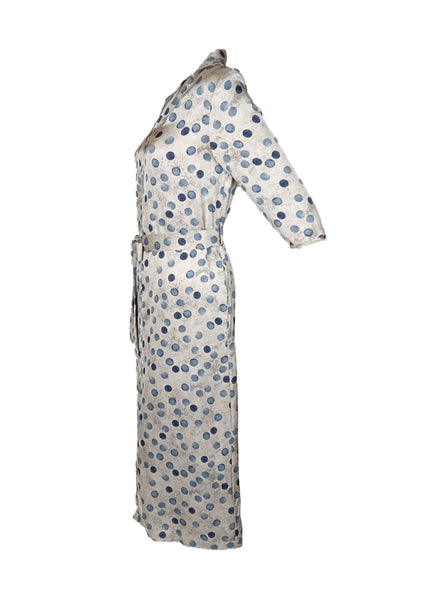 3250057 Polka Dot Belted Dress *Blue