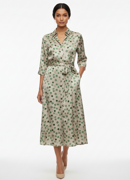 Polka Dot Belted Dress