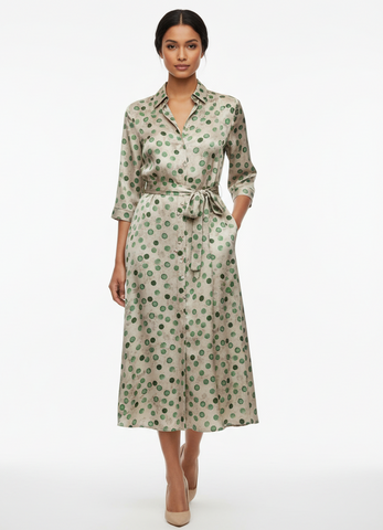 Polka Dot Belted Dress