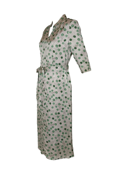 3250057 Polka Dot Belted Dress *Green