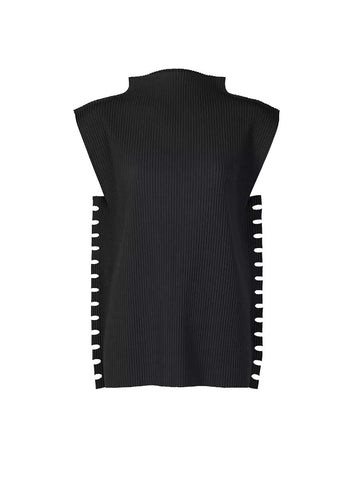 3250058 Sawtooth Design Pleated Top *Black
