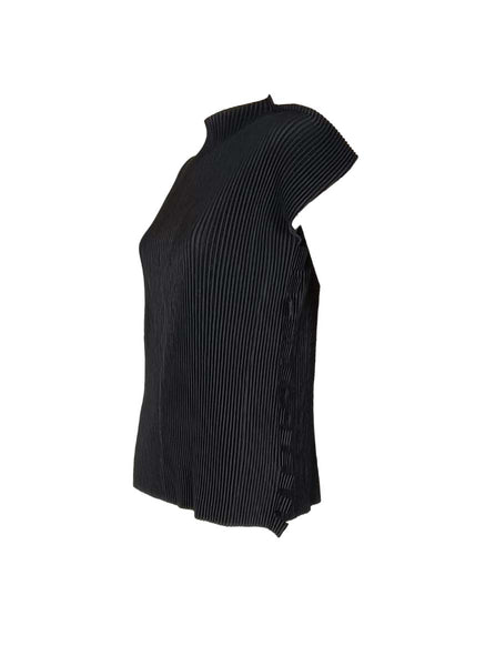 3250058 Sawtooth Design Pleated Top *Black