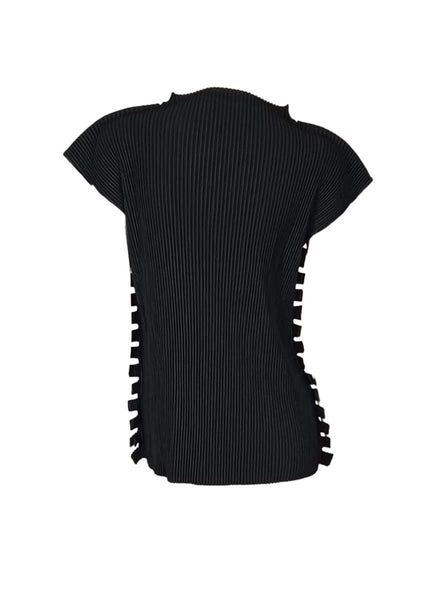 3250058 Sawtooth Design Pleated Top *Black