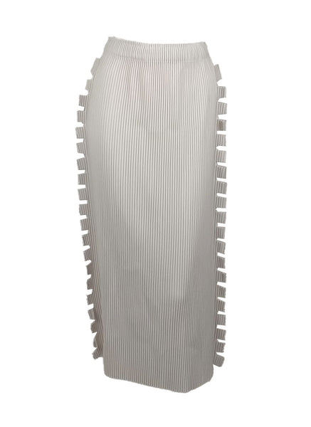 3250059 Sawtooth Design Pleated Skirt *Cream *Last Piece