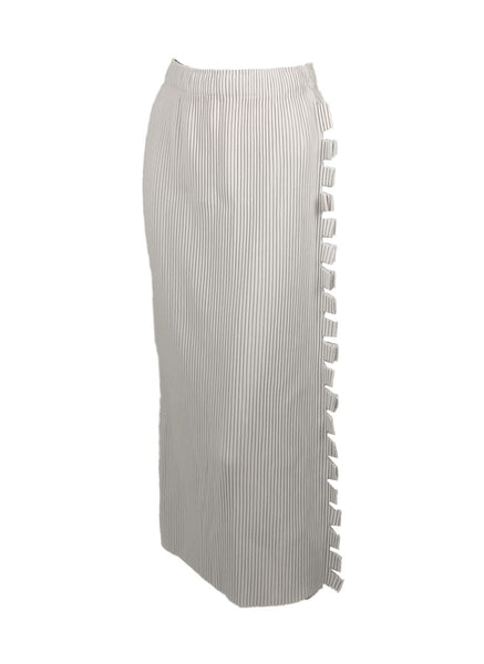 3250059 Sawtooth Design Pleated Skirt *Cream *Last Piece
