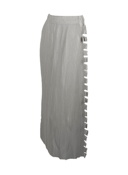 3250059 Sawtooth Design Pleated Skirt *Grey *Preorder