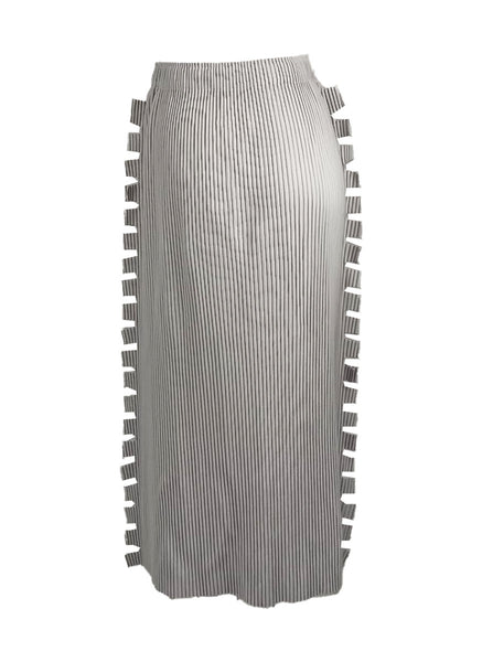 3250059 Sawtooth Design Pleated Skirt *Grey *Preorder