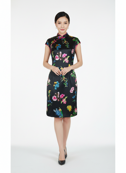 Mandarin Collar Silk Cheongsam