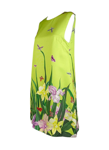 3250063 Printed Sleeveless Silk Dress