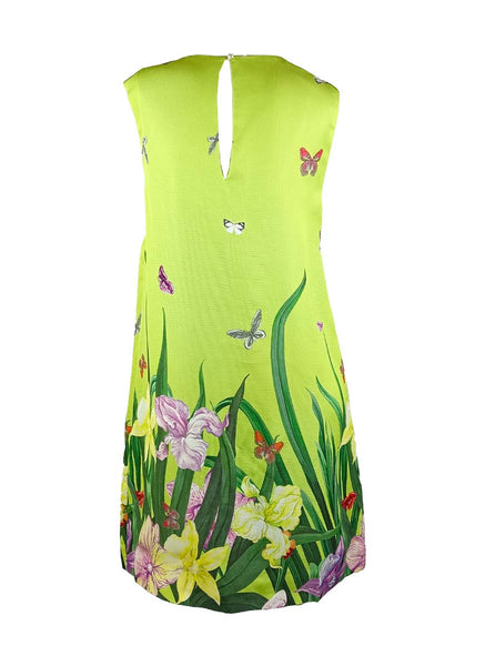 3250063 Printed Sleeveless Silk Dress