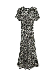 3250065 Zebra Printed Long Silk Dress *Pre-order