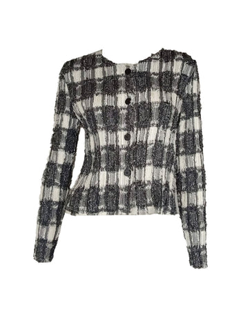 3250080 Long Sleeve Pleated Tweed Jacket *Preorder