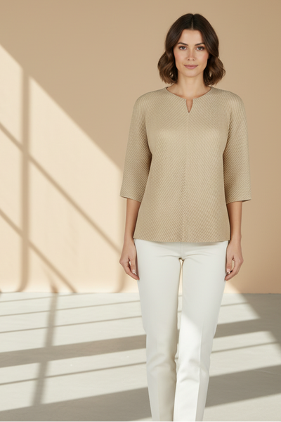 Short Sleeved Pleats Top