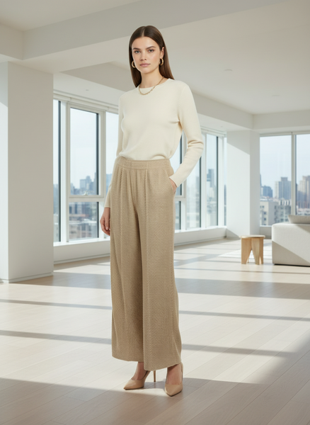 Wide-leg Pleated Pants