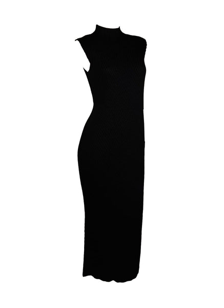 3250085 High Neck Sleeveless Pleats Dress *Last Piece