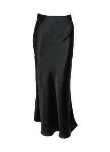 3250089 Slim Fit Satin Skirt *Black