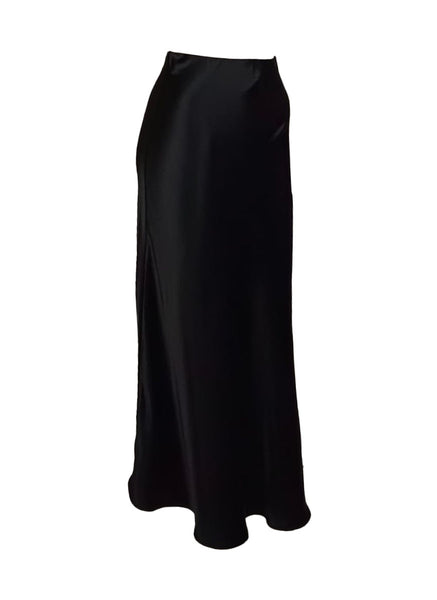 3250089 Slim Fit Satin Skirt *Black