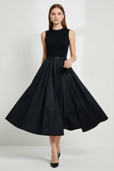Elastic Waist Flare Skirt