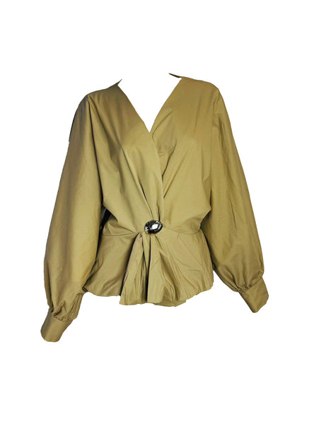 V-Neckline Cinched Waist Top