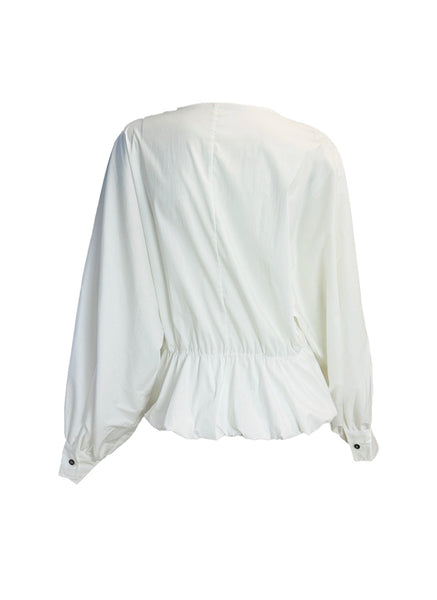 V-Neckline Cinched Waist Top
