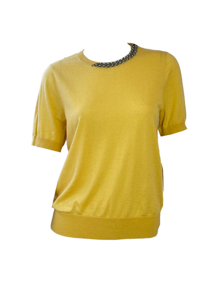 Embellished Collar Knit Top