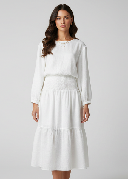 Top & Smocked Linen Skirt Set