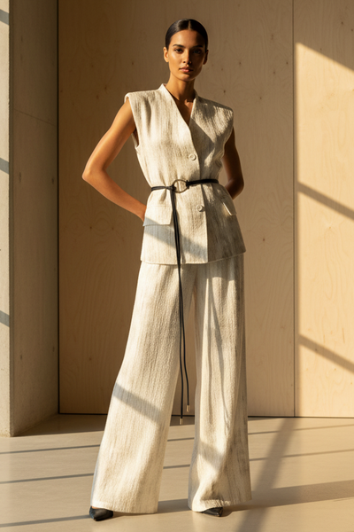 V-neckline Vest Top & Pants Set