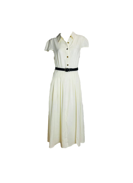 Cap Sleeve Belted Shirt-Dress