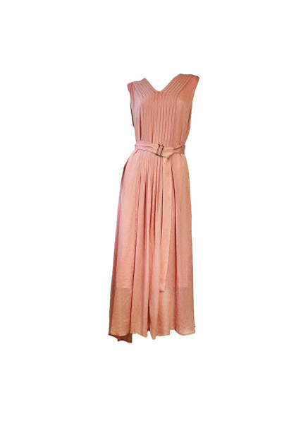 A-line Pleated Long Dress
