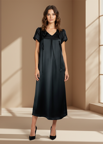 Floral Bubs Neckline Dress