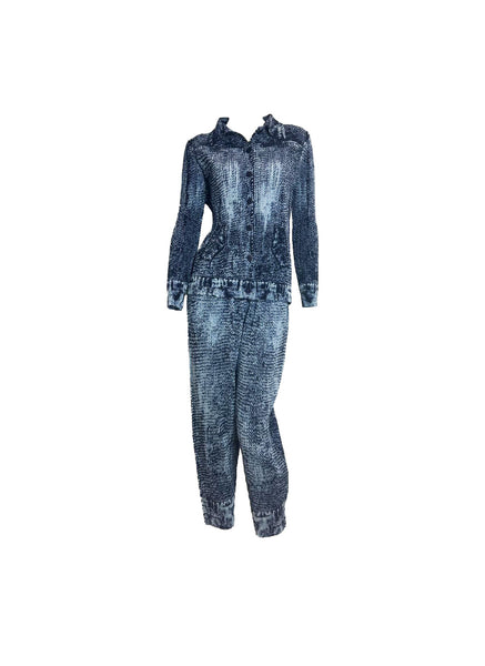 Tie-dye Denim Pleated Pants