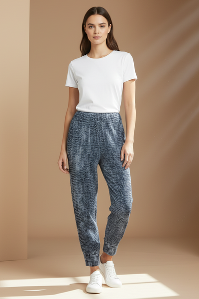 Tie-dye Denim Pleated Pants