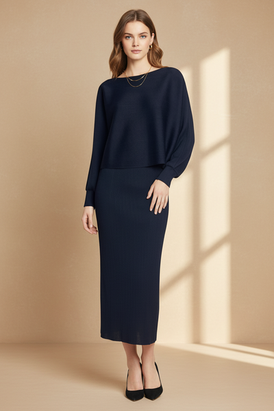 Crop Top & Skirt Pleated Top