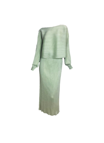 Crop Top & Skirt Pleated Top