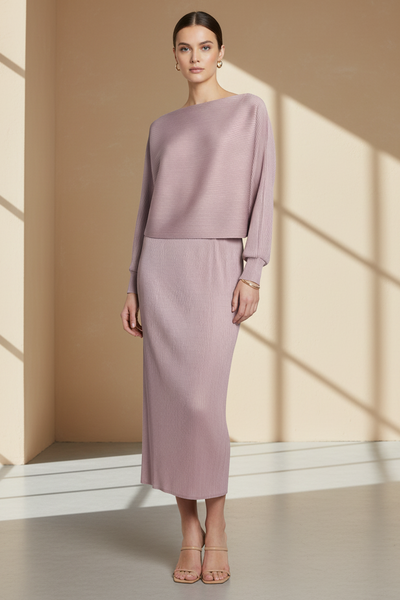 Crop Top & Skirt Pleated Top