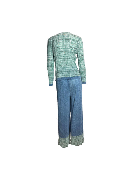Cardigan Style Jacket & Pleated Pants Set