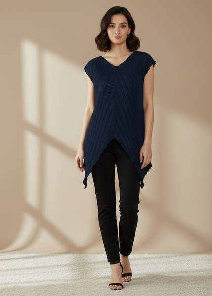 Asymmetrical Pleated Top