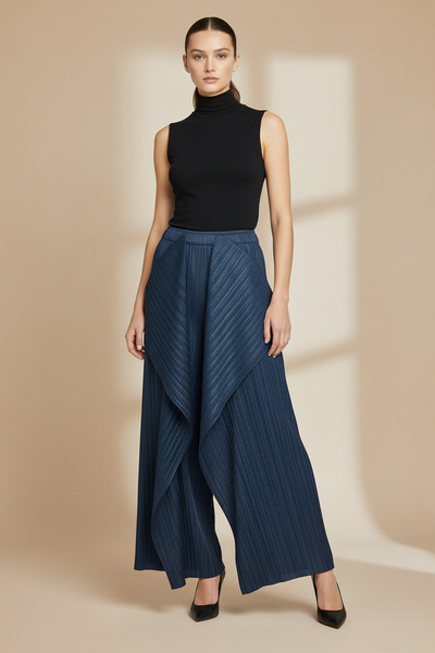 Asymmetric Pleated Pants