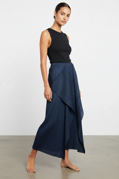 Asymmetric Pleated Pants