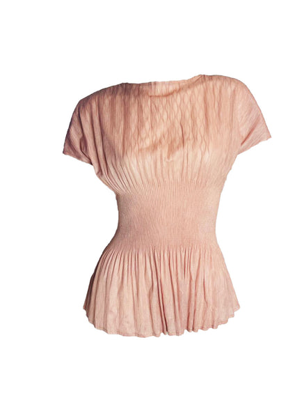 Capped Sleeves Peplum Top