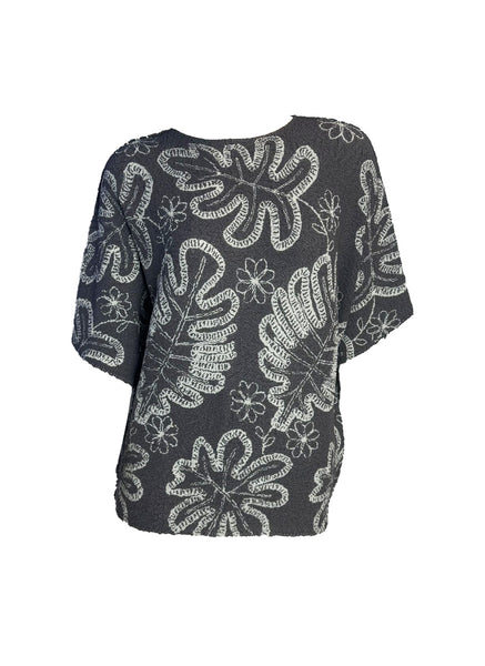 Leaf Motifs Creased Top