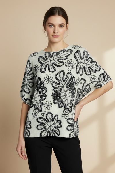 Leaf Motifs Creased Top