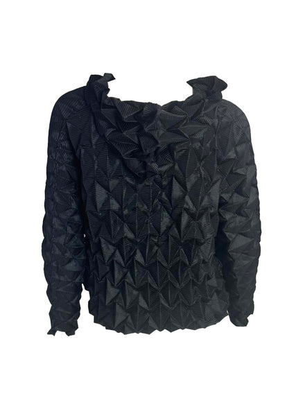 Quilted Hoodie Pleated Top