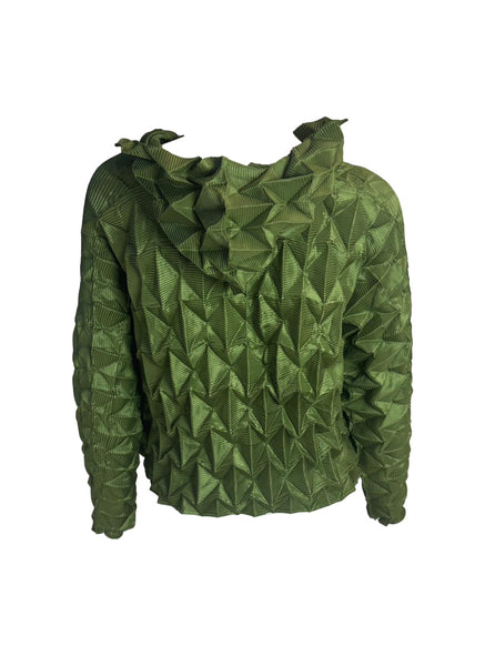 Quilted Hoodie Pleated Top