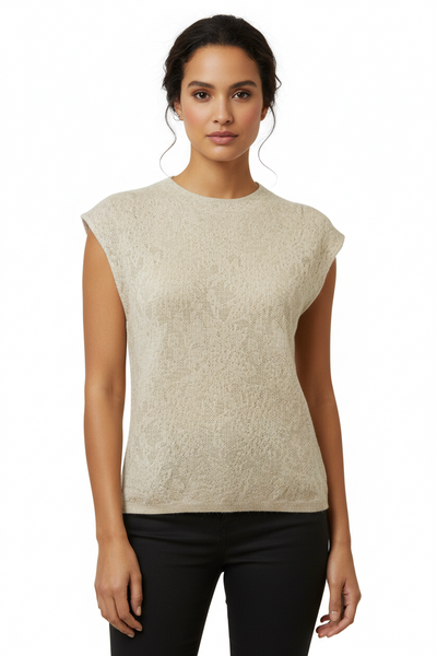 Lace-texture Sheer Top